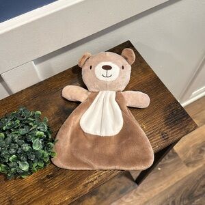 Lovespun Baby Security Blanket Lovey Plush Teddy Bear Brown White Love Spun Flat